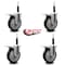 Service Caster 5'' Black Poly Swivel 3/4'' Expanding Stem Caster Set Total Lock Brake, 4PK SCC-EXTTL20S514-PPUB-BLK-34-4 - alternate 3